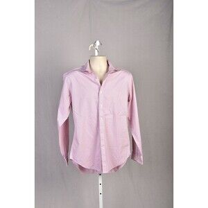 Esquire Pink and White Striped Slim Fit No Iron Dress Shirt 15" x 32-33